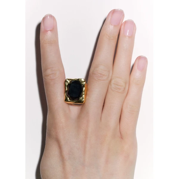 ME+EM Molten Ring in Black/Gold