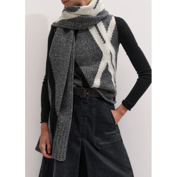 ME+EM Oversized Scarf in Grey Multi