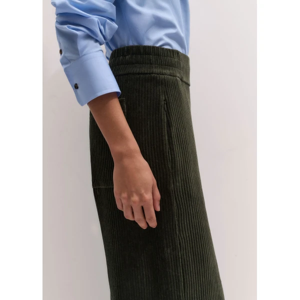 ME+EM Palazzo Pant in Rich Olive Green