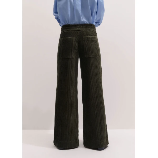 ME+EM Palazzo Pant in Rich Olive Green