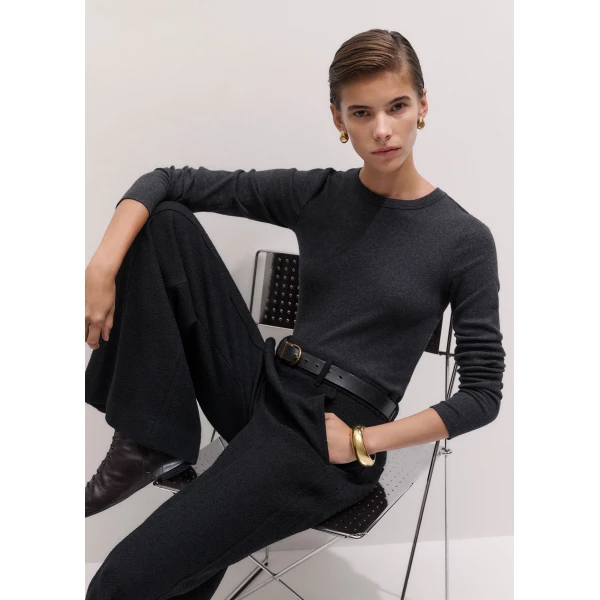 ME+EM Perfect Basic Top in Charcoal Mélange