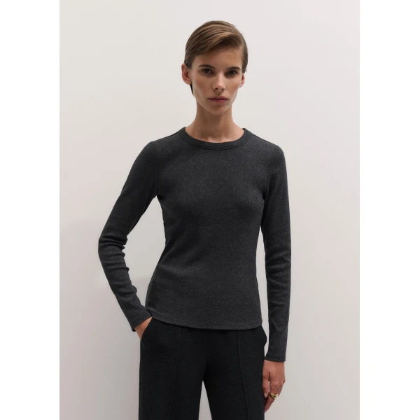 ME+EM Perfect Basic Top in Charcoal Mélange