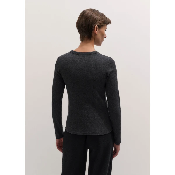 ME+EM Perfect Basic Top in Charcoal Mélange