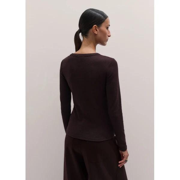 ME+EM Perfect Basic Top in Port Brown Mélange