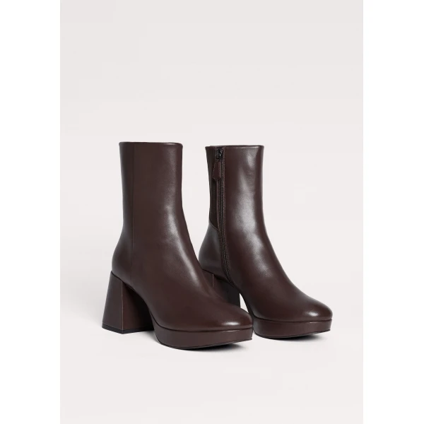 ME+EM Platform Ankle Boot in Dark Chocolate