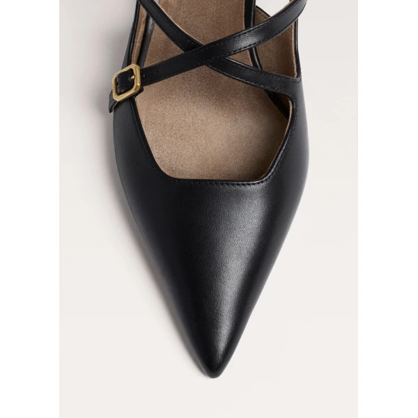 ME+EM Point Slingback Heel in Black, view 2 | Heels | Coveti