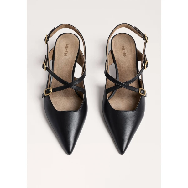 ME+EM Point Slingback Heel in Black, view 5 | Heels | Coveti