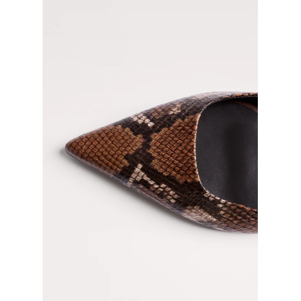 ME+EM Point Toe Flat in Tan/Chocolate, view 2 | Flats | Coveti