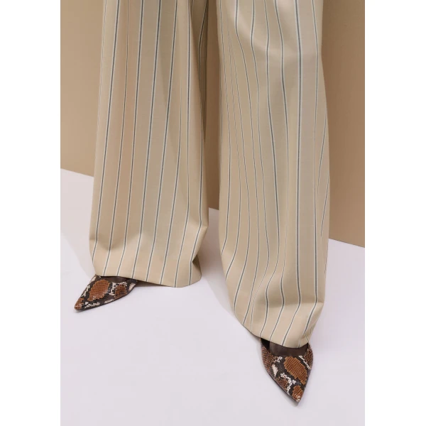 ME+EM Point Toe Flat in Tan/Chocolate, view 5 | Flats | Coveti