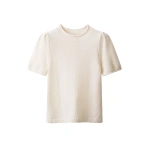 ME+EM Pouf Sleeve Knit Tee in Cream | Sweaters | Coveti