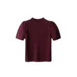 ME+EM Pouf Sleeve Knit Tee in Merlot Red