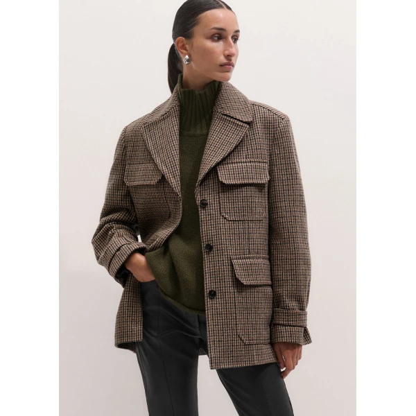 ME+EM Pub Jacket in Pecan Brown Multi