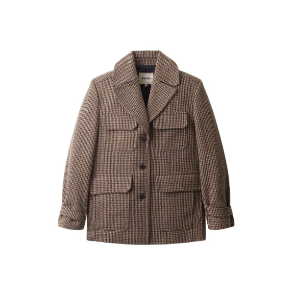 ME+EM Pub Jacket in Pecan Brown Multi