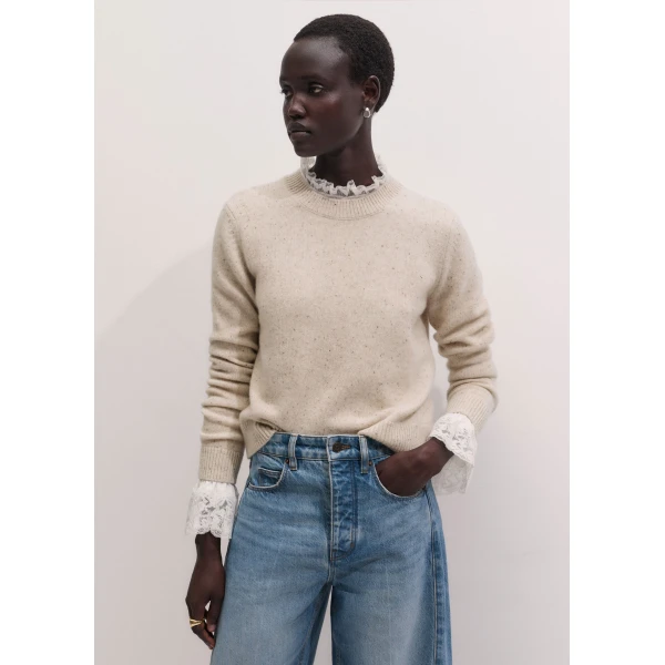 ME+EM Relaxed Crop Jumper in Cream