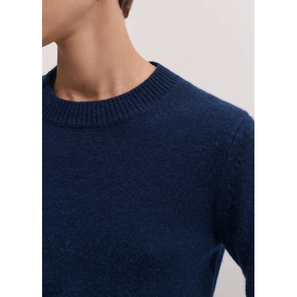 ME+EM Relaxed Crop Jumper in Navy, view 4 | Sweaters | Coveti