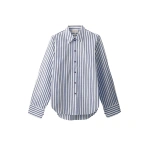 ME+EM Relaxed Forever Shirt in Soft White/Navy | Shirts | Coveti