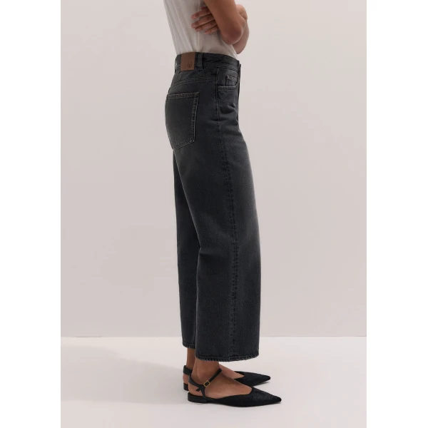 ME+EM Relaxed Straight Crop Jean in Charcoal Wash