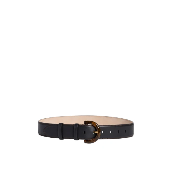 ME+EM Resin Buckle Belt in Black/Chocolate