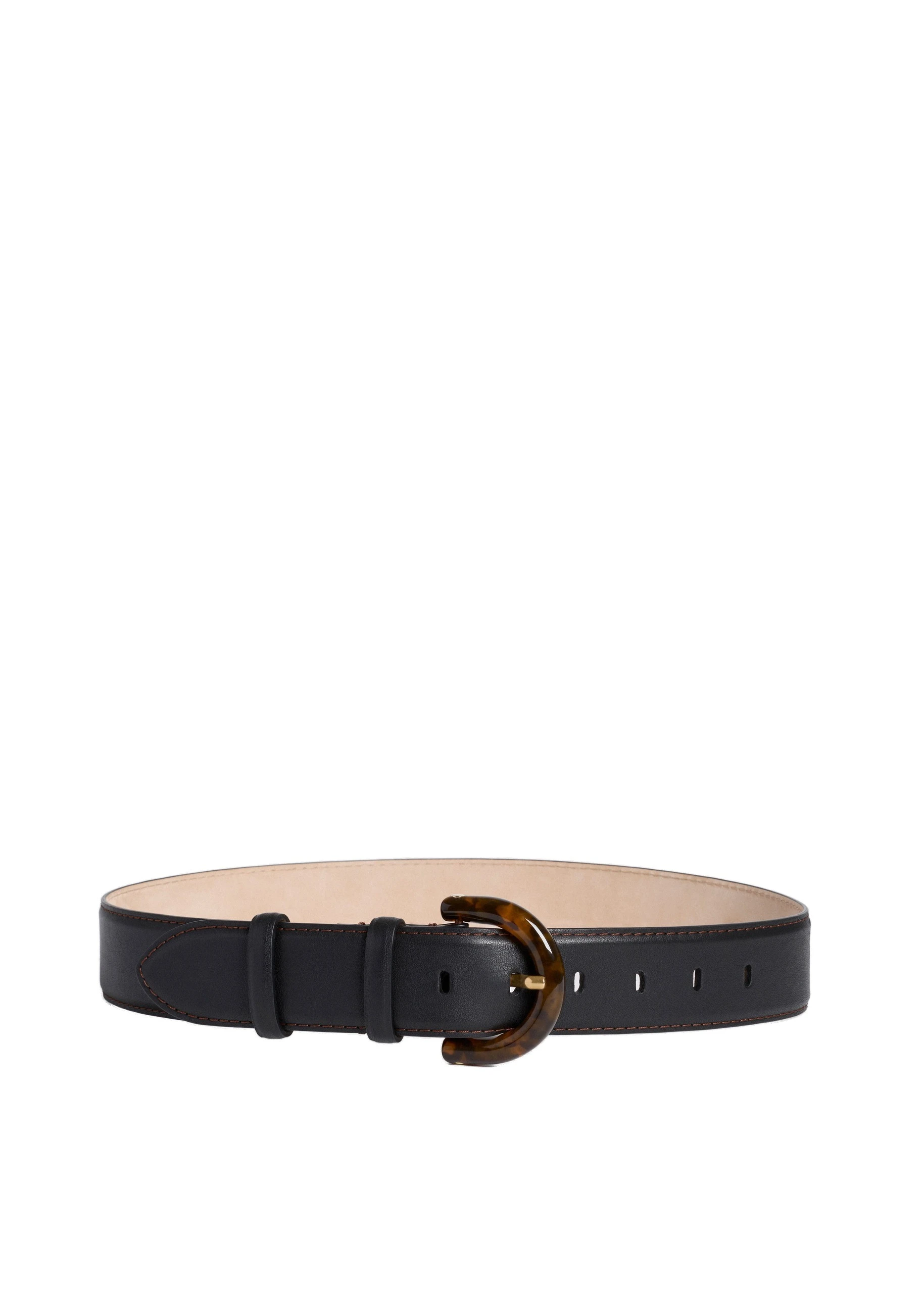 ME+EM Resin Buckle Belt in Black/Chocolate | Accessories | Coveti ME+EM Resin Buckle Belt in Black/Chocolate