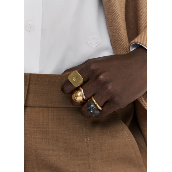 ME+EM Resin Stacking Rings in Black/Gold