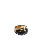 ME+EM Resin Stacking Rings in Black/Gold