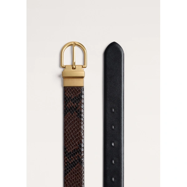 ME+EM Reversible Belt in Chocolate/Black, view 2 | Belts | Coveti