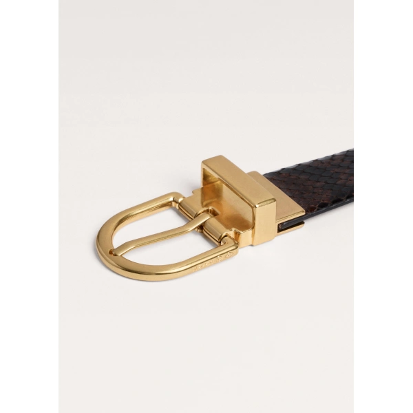 ME+EM Reversible Belt in Chocolate/Black, view 4 | Belts | Coveti