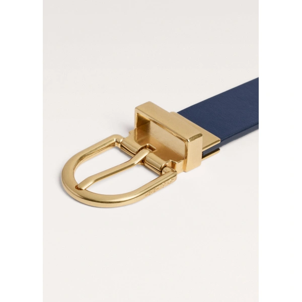 ME+EM Reversible Belt in Navy/Pecan, view 5 | Belts | Coveti