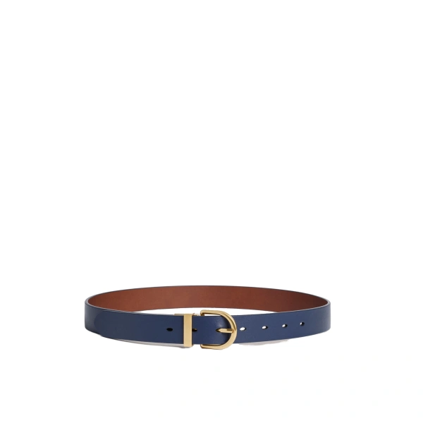 ME+EM Reversible Belt in Navy/Pecan