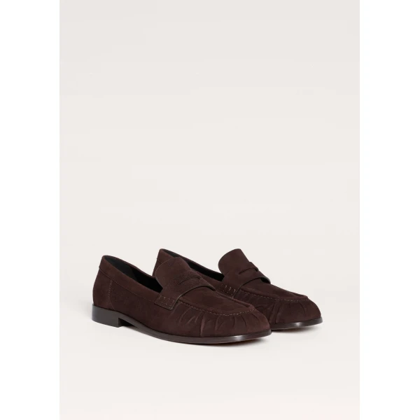 ME+EM Ruched Loafer in Chocolate