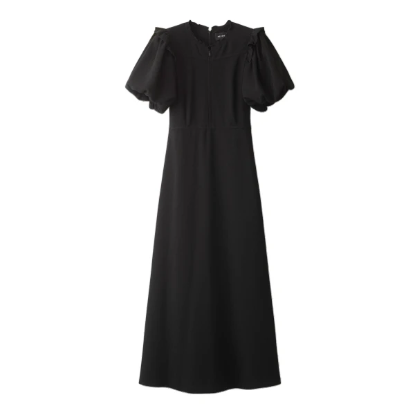 ME+EM Ruffle Sleeve Maxi Dress in Black