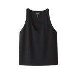 ME+EM Scoop Neck Vest in Black | Camisoles | Coveti