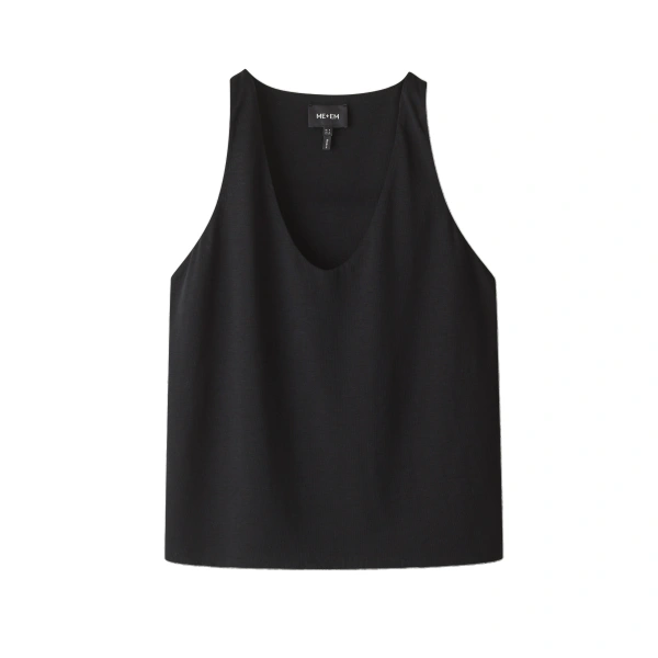 ME+EM Scoop Neck Vest in Black