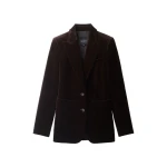 ME+EM Sharp Shoulder Blazer in Dark Chocolate Brown | Blazers | Coveti