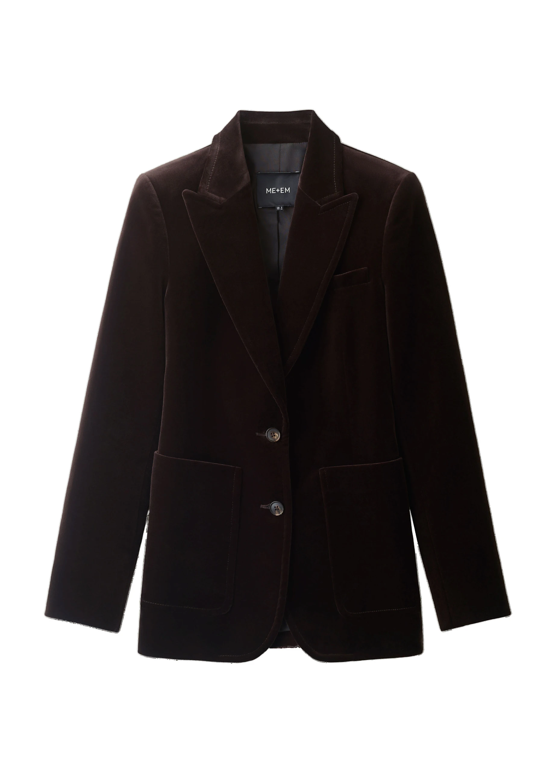 ME+EM Sharp Shoulder Blazer in Dark Chocolate Brown ME+EM Sharp Shoulder Blazer in Dark Chocolate Brown | Blazers | Coveti