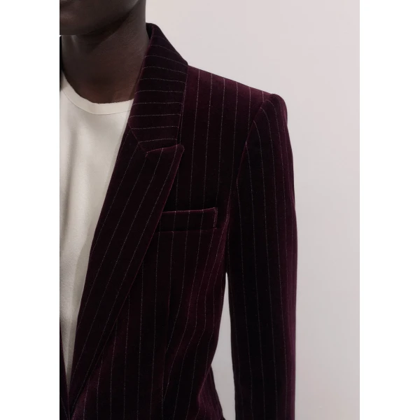 ME+EM Sharp Shoulder Blazer in Merlot
