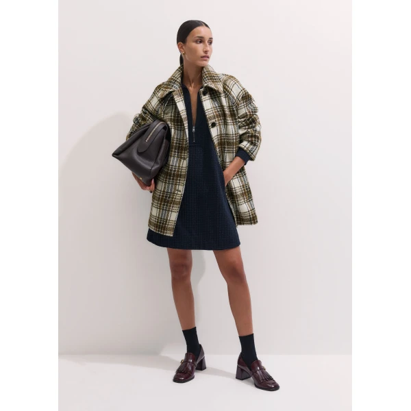 ME+EM Short Swing Dress in Navy, view 4 | Mini Dresses | Coveti