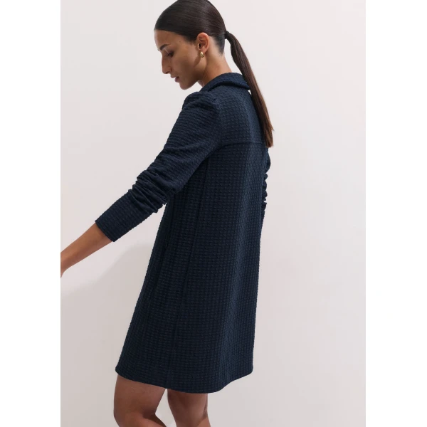 ME+EM Short Swing Dress in Navy, view 5 | Mini Dresses | Coveti