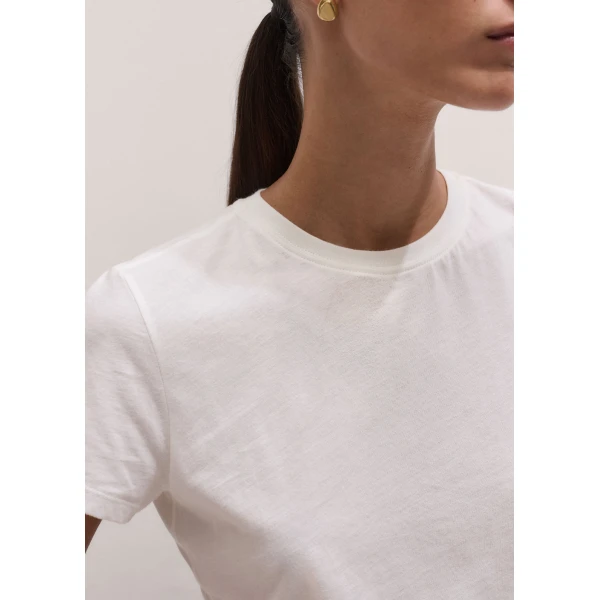 ME+EM Shrunken Layering Tee in Light Cream