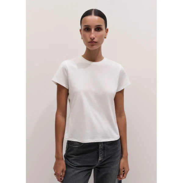 ME+EM Shrunken Layering Tee in Light Cream