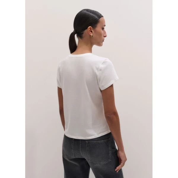 ME+EM Shrunken Layering Tee in Light Cream