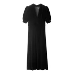 ME+EM Silk-Blend Velvet Fit + Flare Maxi Dress in Black | Maxi Dresses | Coveti