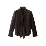 ME+EM Silk Cotton Cloud Layering Shirt in Chocolate | Shirts | Coveti
