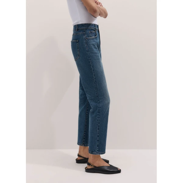 ME+EM Slim Crop Jean in Authentic Mid Blue Wash