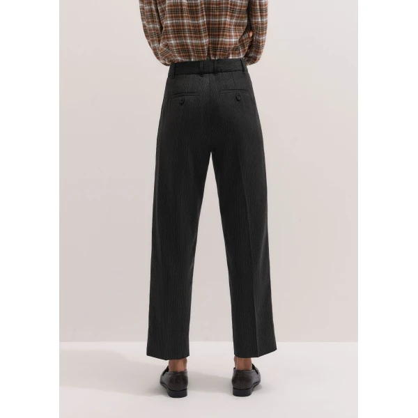 ME+EM Slim Crop Trouser in Grey Multi