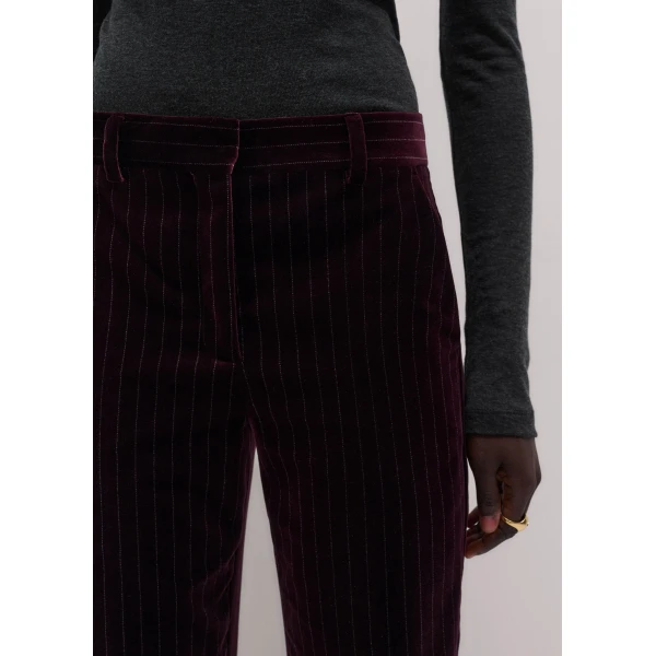 ME+EM Slim Crop Trouser in Merlot