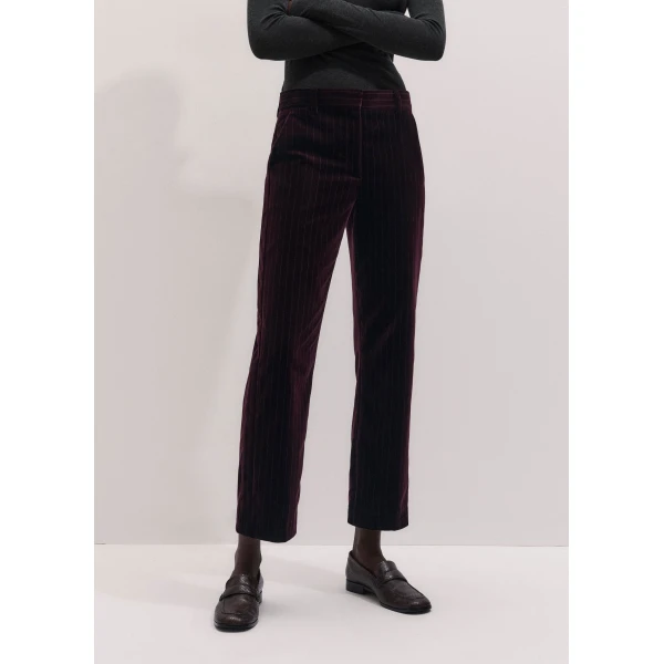 ME+EM Slim Crop Trouser in Merlot