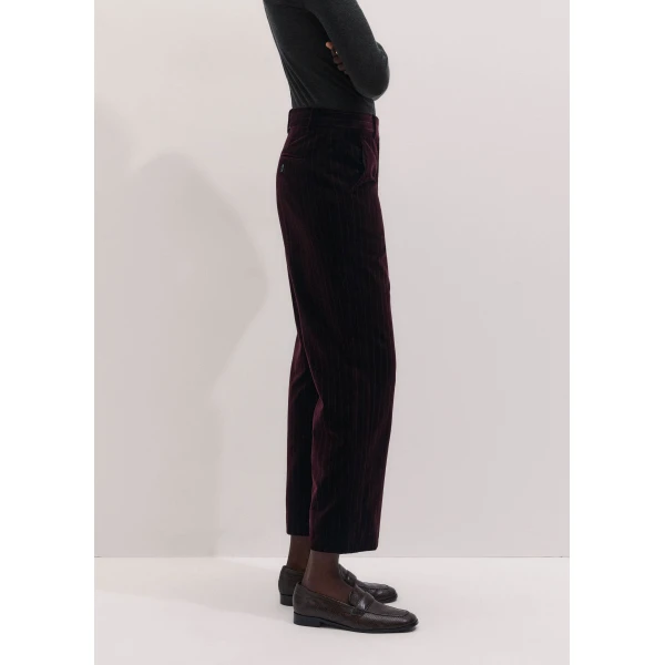 ME+EM Slim Crop Trouser in Merlot