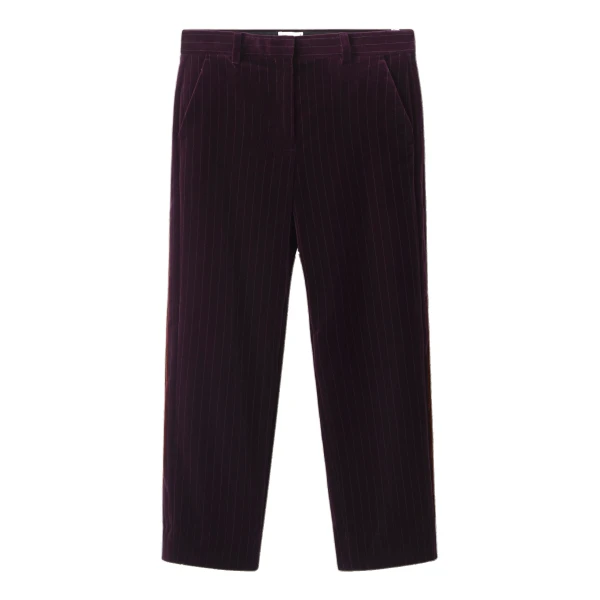 ME+EM Slim Crop Trouser in Merlot