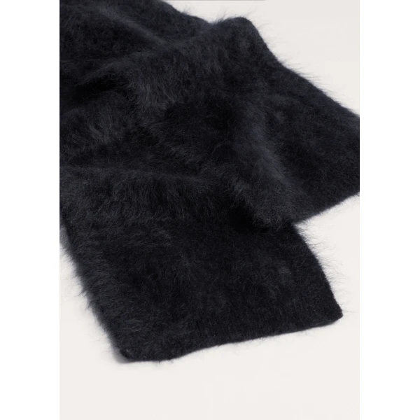 ME+EM Slim Knit Scarf in Black, view 3 | Scarves | Coveti